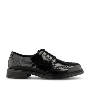 Teds Girls Pomona Laced Brogue in Black Patent