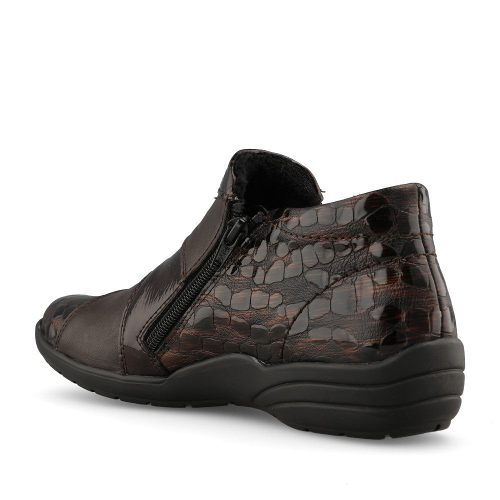 Remonte Ladies R7674-25 Ankle Boot In Brown