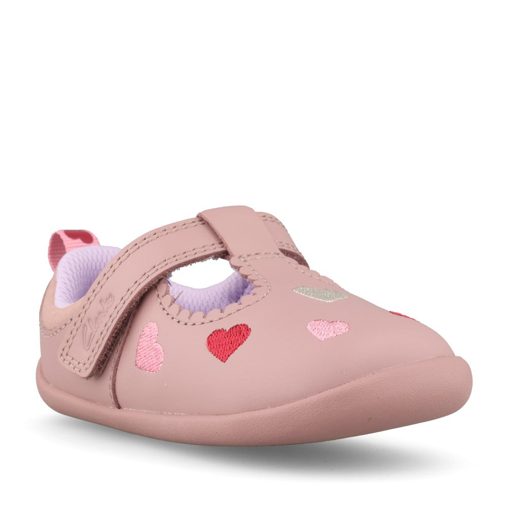 Clarks Girls Roamerheart T F-Fit Shoe in Dusty Pink