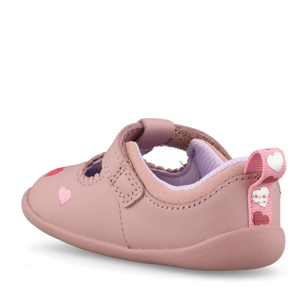 Clarks Girls Roamerheart T F-Fit Shoe in Dusty Pink