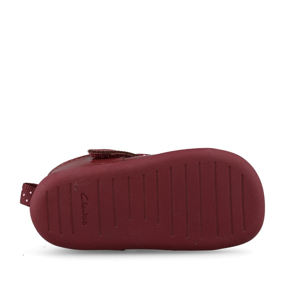 Clarks Girls Roamer Trim T G-Fit Shoe in Burgundy