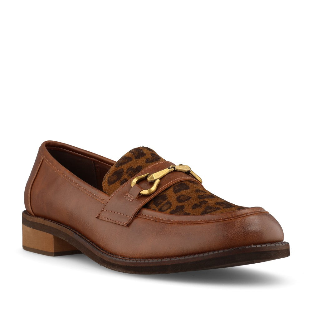 Ladies Sherry FLZ001 Loafer In Tan Leopard