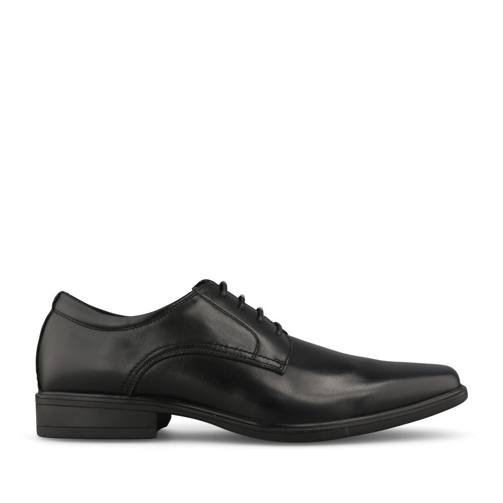 Boys Swansea Laced Shoe In Black Leather
