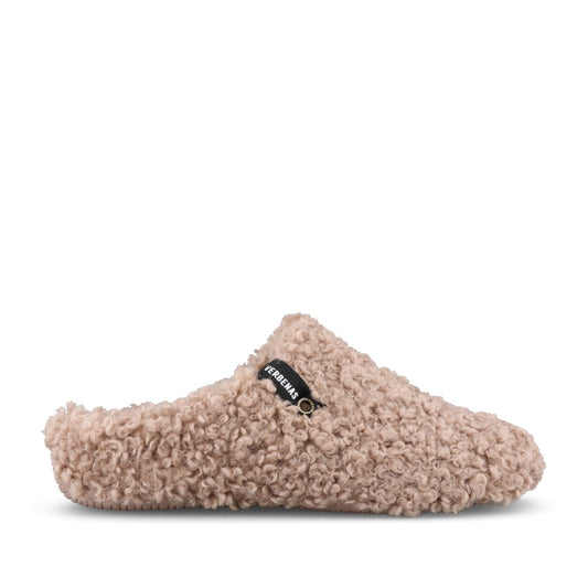 Verbenas Ladies York Curly Mule In Camel