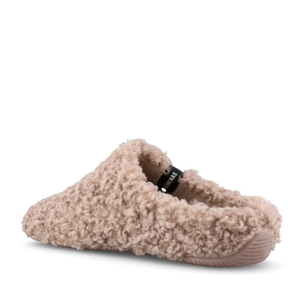Verbenas Ladies York Curly Mule In Camel