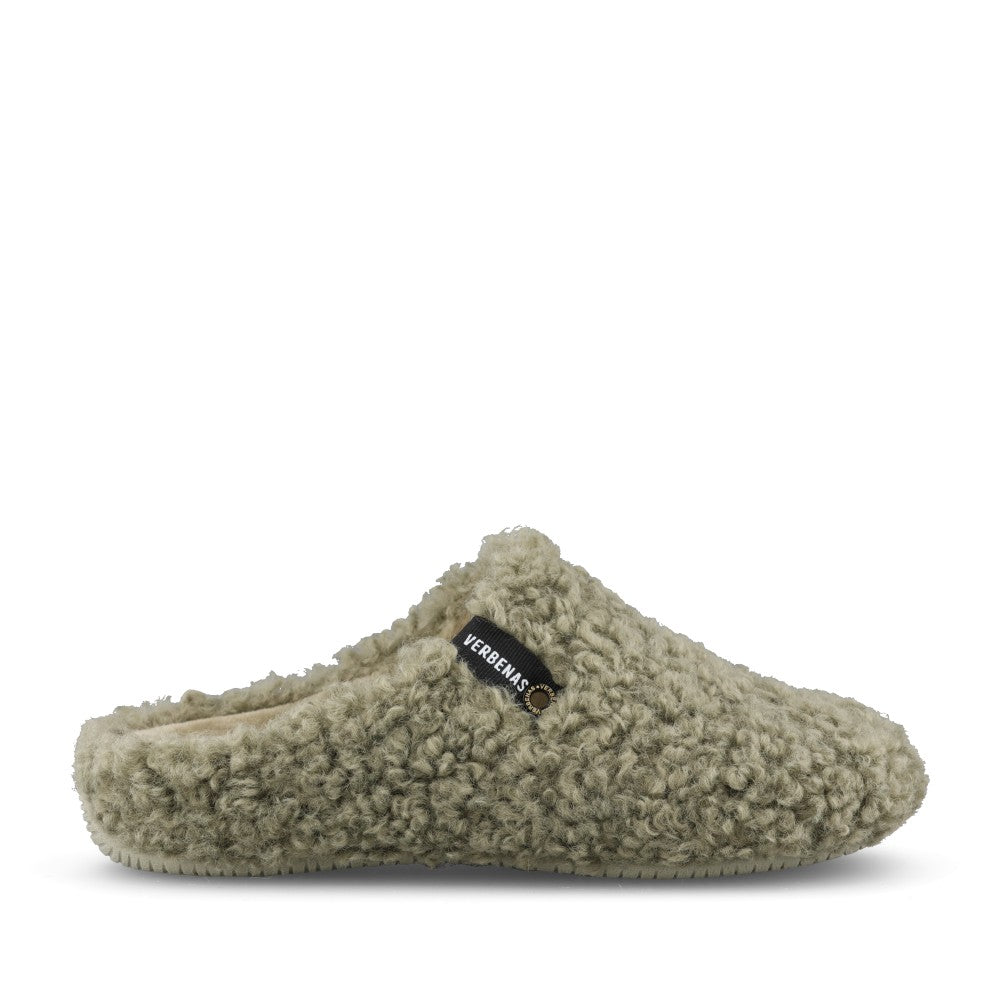 Verbenas Ladies York Curly Mule In Green