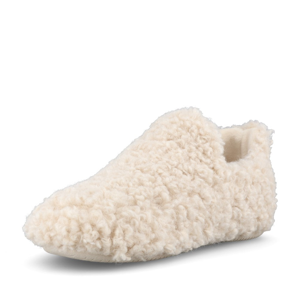 Verbenas Ladies Yuk Curly Slipper In Beige