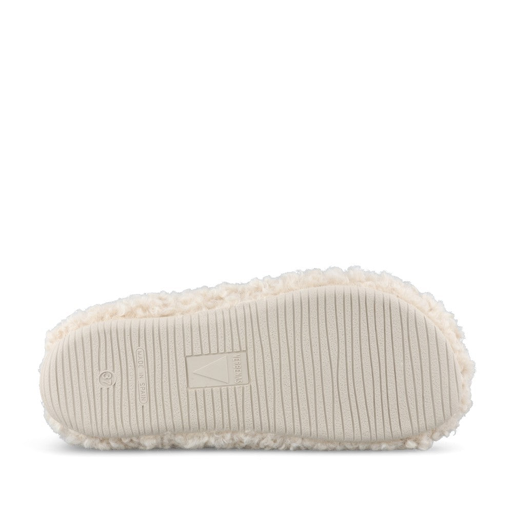 Verbenas Ladies Yuk Curly Slipper In Beige