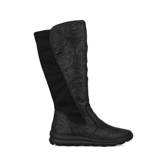 Rieker Ladies Z0067 Long Leg Boot In Black