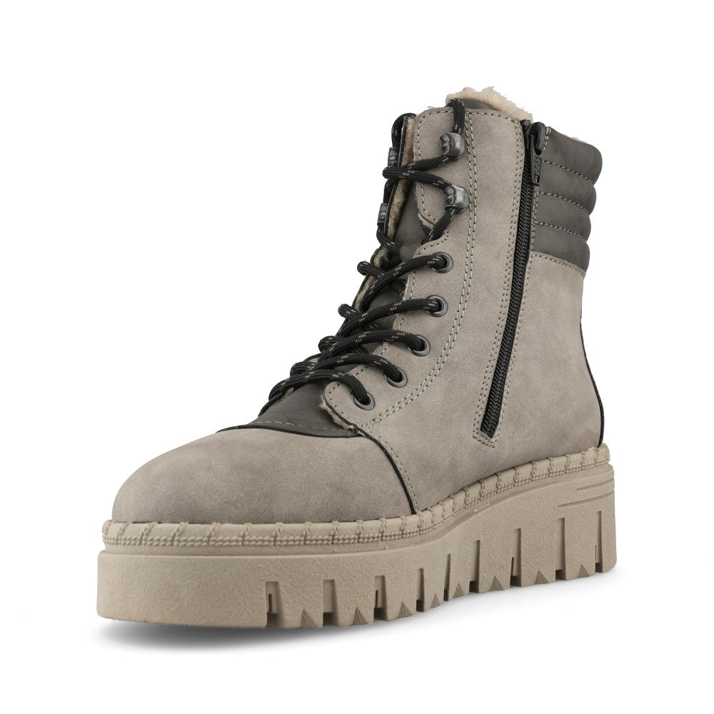 Rieker Ladies Z8904 Lace Boot In Grey