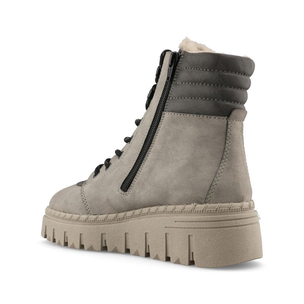 Rieker Ladies Z8904 Lace Boot In Grey