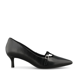 Clarks Ladies Zarey Jane Coated Leather D-fit Shoe In Black