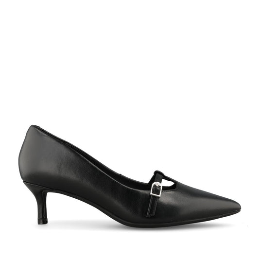 Clarks Ladies Zarey Jane Coated Leather D-fit Shoe In Black