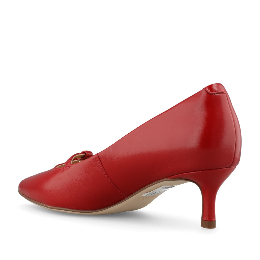 Clarks Ladies Zarey Jane Coated Leather D-fit Shoe In Red