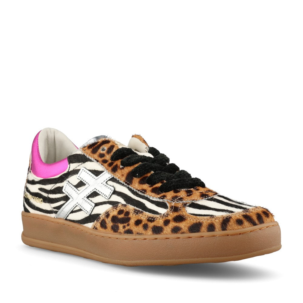 Another Trend Ladies A034 89A1 Trainer In Leopard and Zebra Print Multi