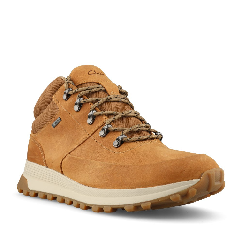 Clarks Mens Atl Trekmidgtx Oiled Leather G-fit Boot In Dark Sand Combi