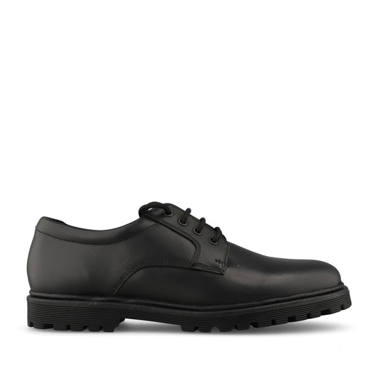 Boys Bailey Leather Laced Shoe In Black