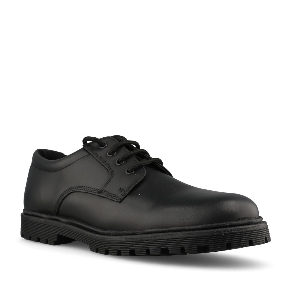 Boys Bailey Leather Laced Shoe In Black