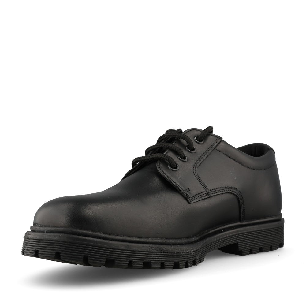 Boys Bailey Leather Laced Shoe In Black