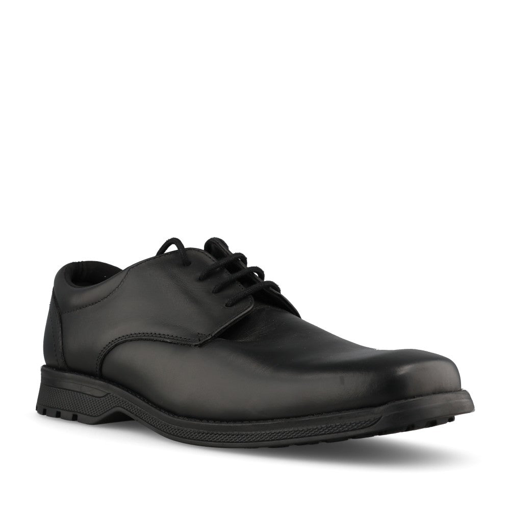 Boys Clerk Tyson Leather Laced Shoe In Black