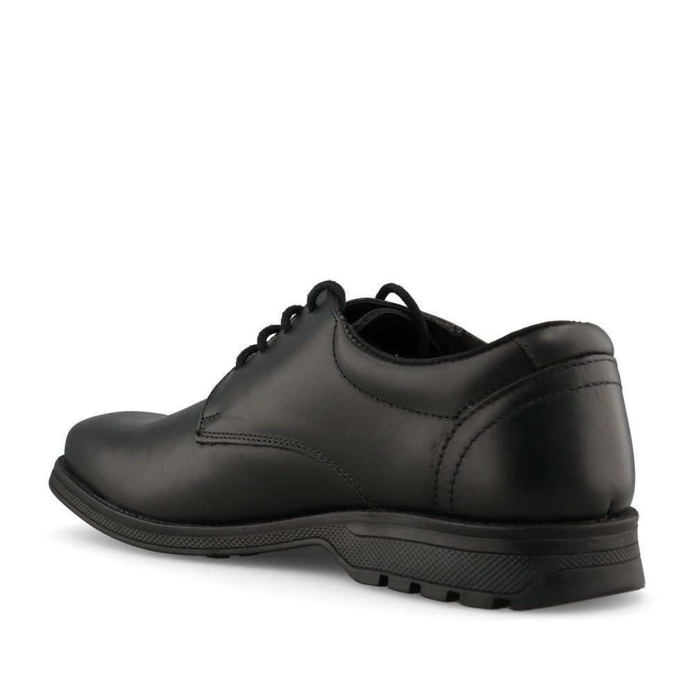 Boys Clerk Tyson Leather Laced Shoe In Black