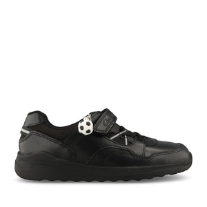 Clarks Boys Daze Kick K G-FIT Velcro in Black Leather