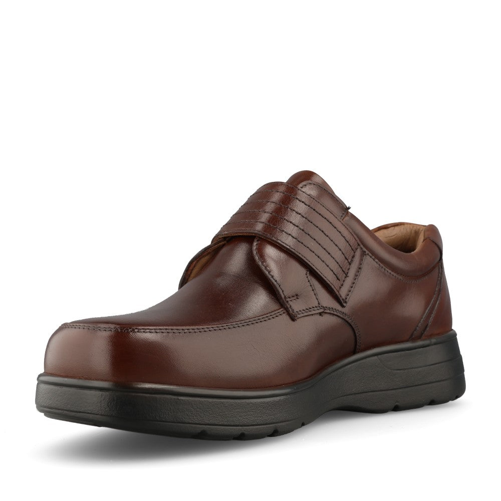 Mens Easy B Bahamas 89196 Velcro Shoe in Brown