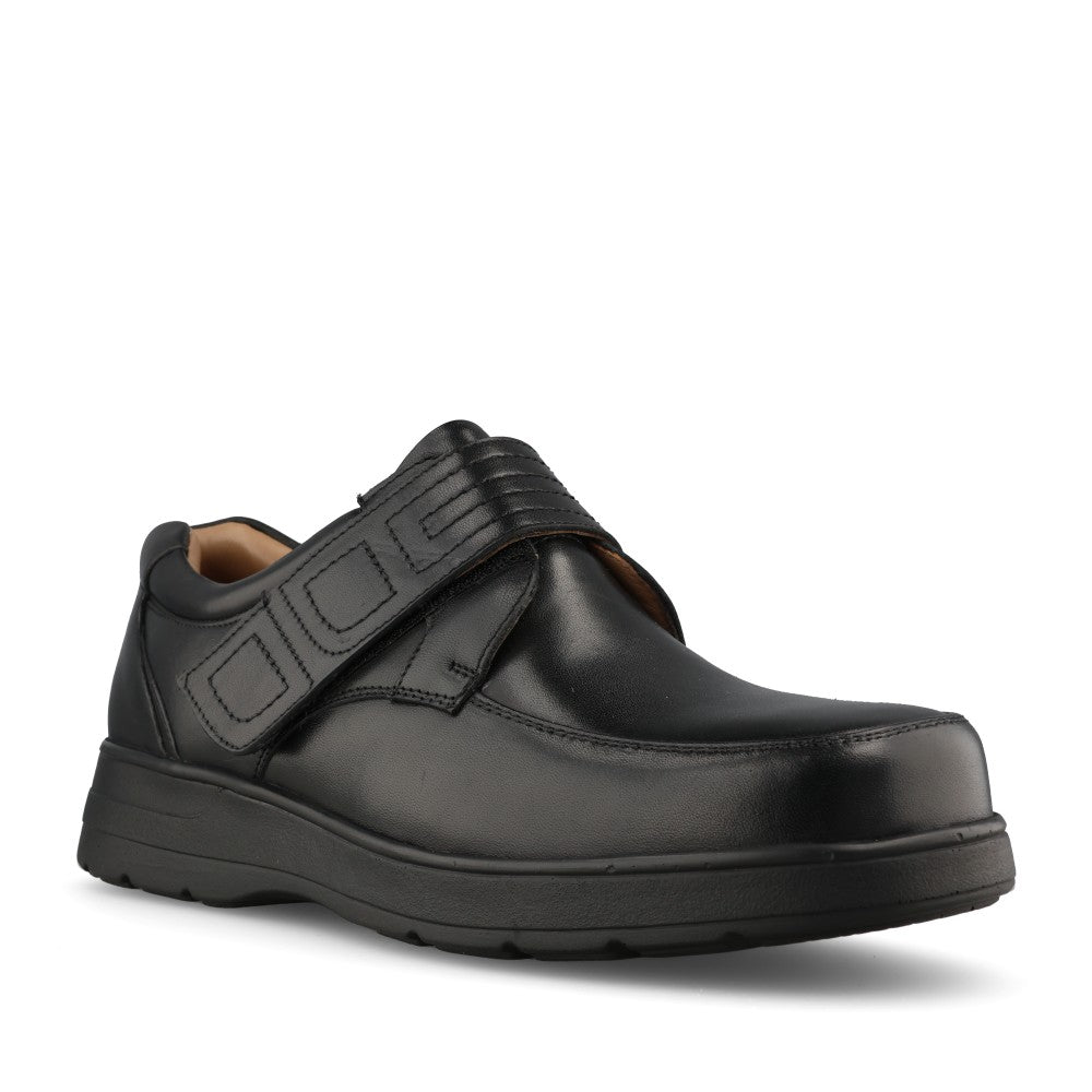 Mens Easy B Bahamas 89196 Velcro Shoe in Black