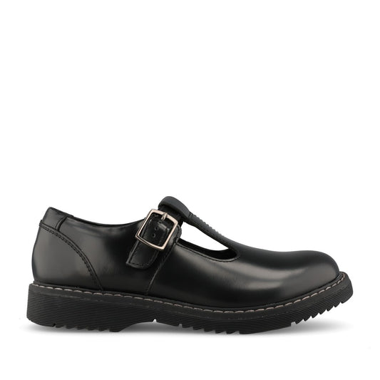 Girls Envisage Black Hi Shine T-bar Shoe In Black