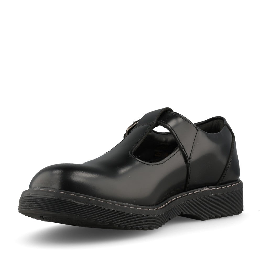 Girls Envisage Black Hi Shine T-bar Shoe In Black