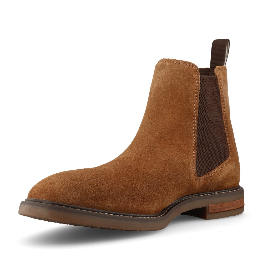 Clarks Mens Jaxen Easy Leather G-fit Boot In Cola Suede