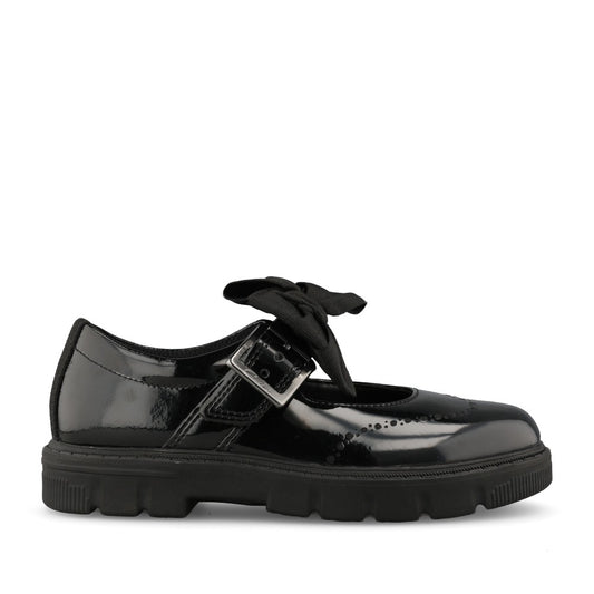 Clarks Girls Lorcam Jane F-FIT Mary Jane Sho in Black Patent