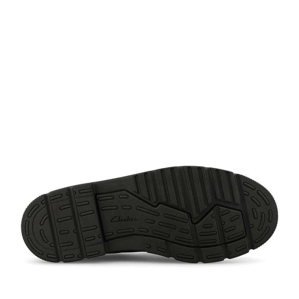 Clarks Girls Lorcam Lace Y G-FIT Lace  Up Shoe in Black Leather