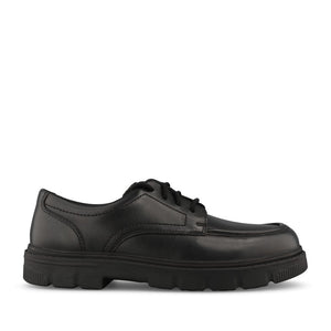 Clarks Boys Lorcam Lane Y G-FIT Lace Up Shoe in Black Leather