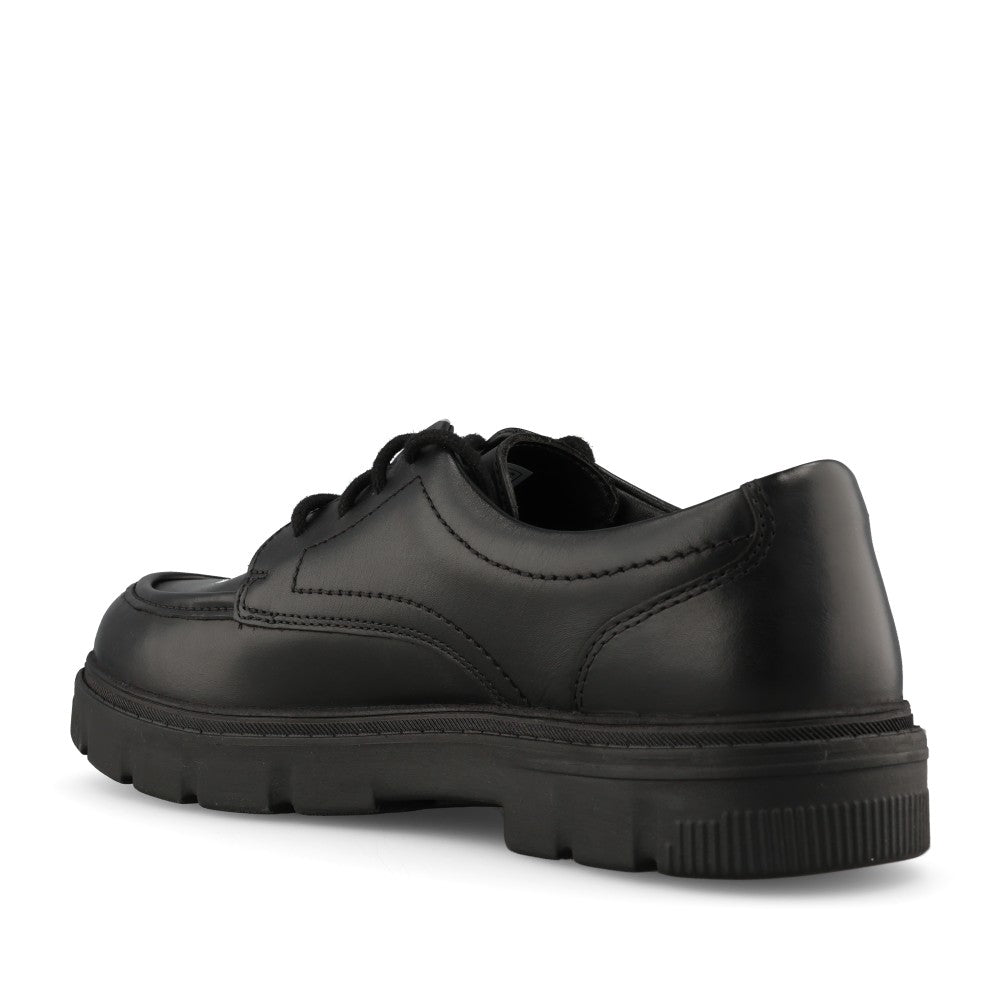 Clarks Boys Lorcam Lane Y G-FIT Lace Up Shoe in Black Leather