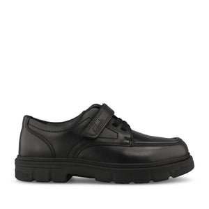 Clarks Boys Lorcam Lane K G-FIT Velcro Shoe in Black Leather