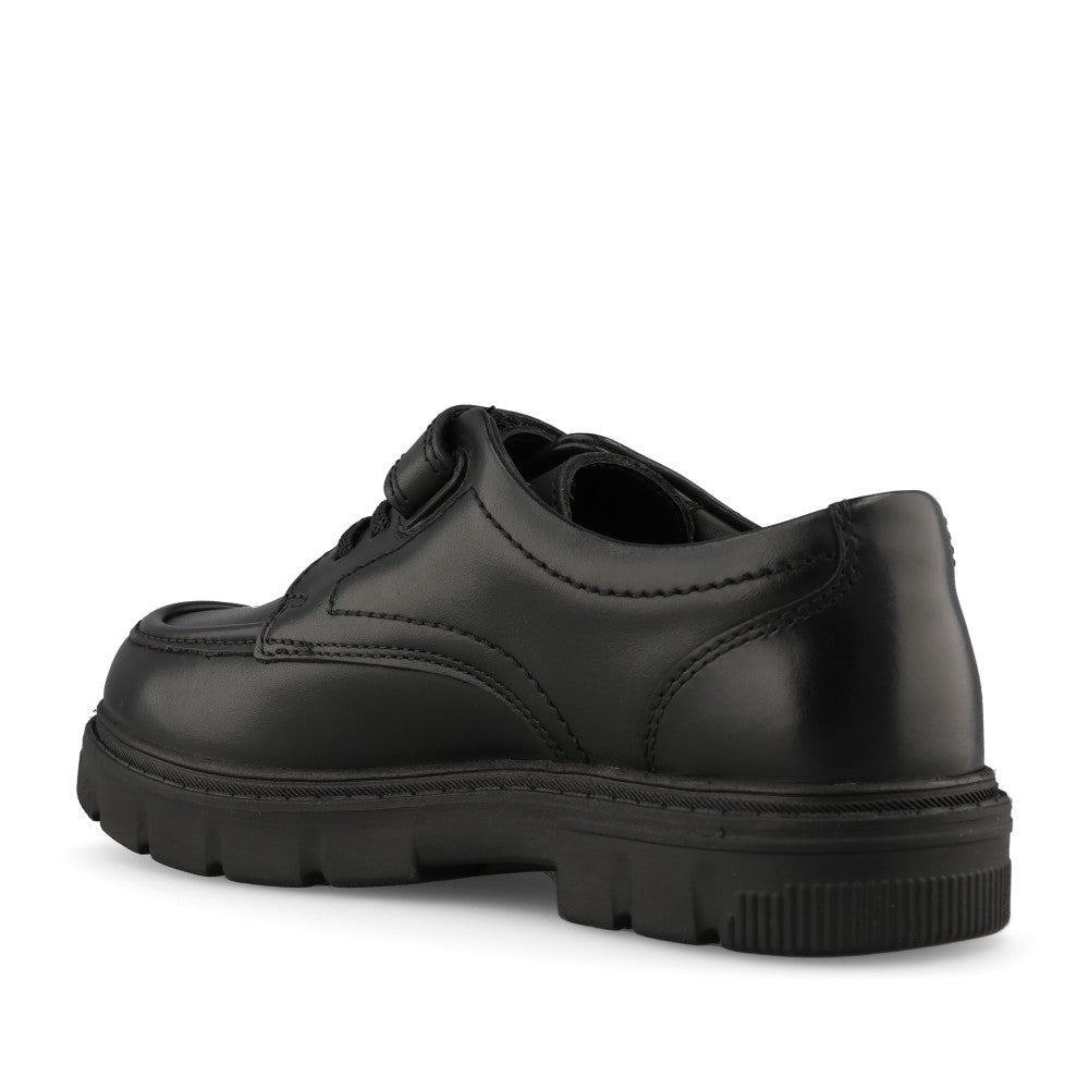 Clarks Boys Lorcam Lane K F-FIT Velcro Shoe in Black Leather