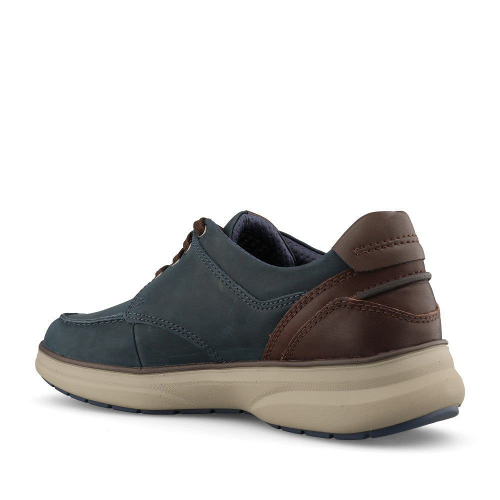 Clarks Mens Mullan Moc Leather G-fit Shoe In Navy