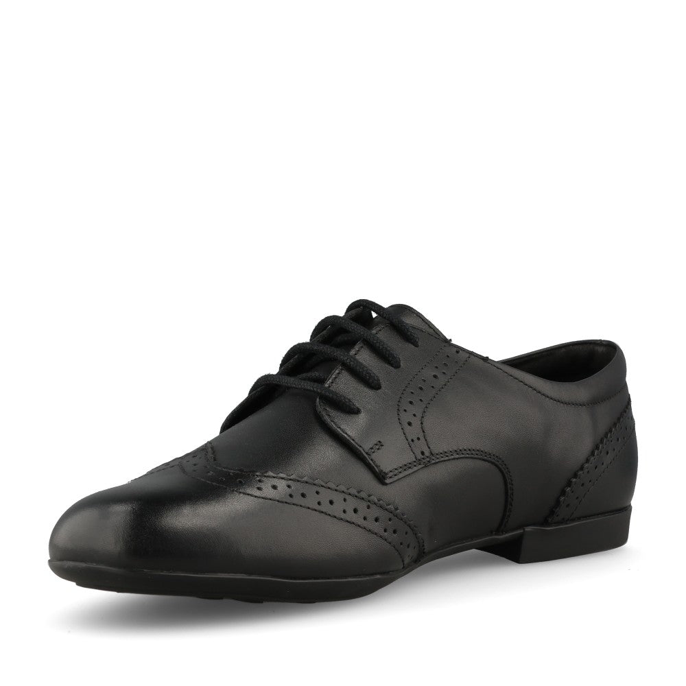 Geox Girls J0455B Plie Brogue in Black Leather