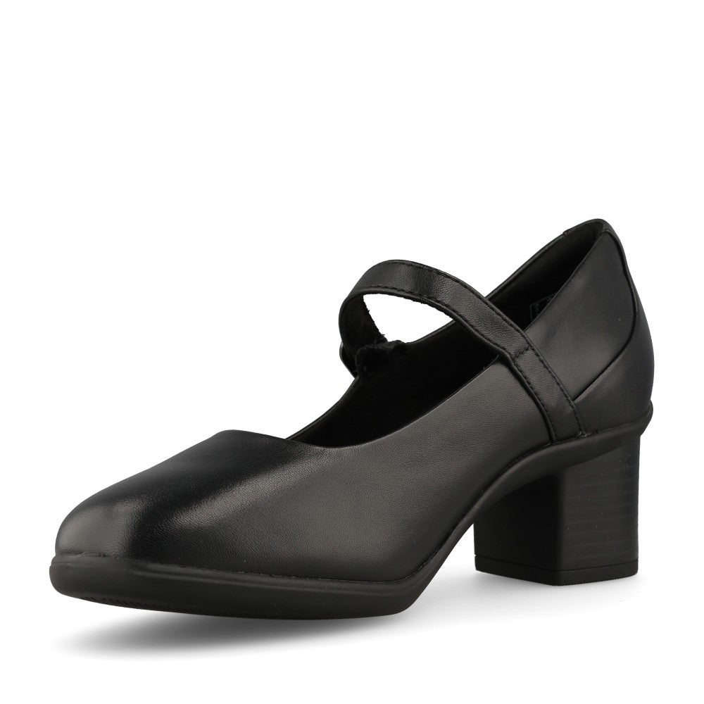 Clarks Ladies Shaya Jane Leather D-fit Shoe In Black