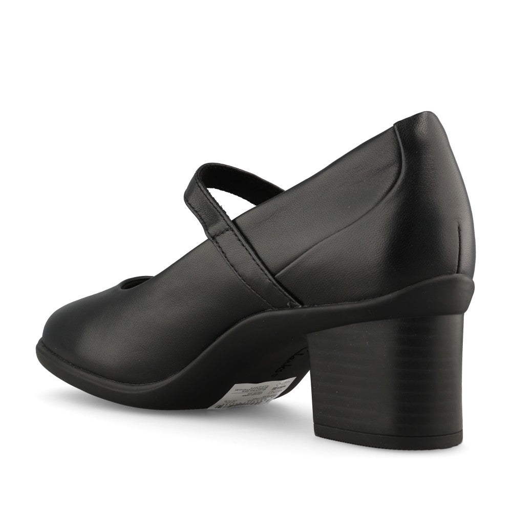 Clarks Ladies Shaya Jane Leather D-fit Shoe In Black