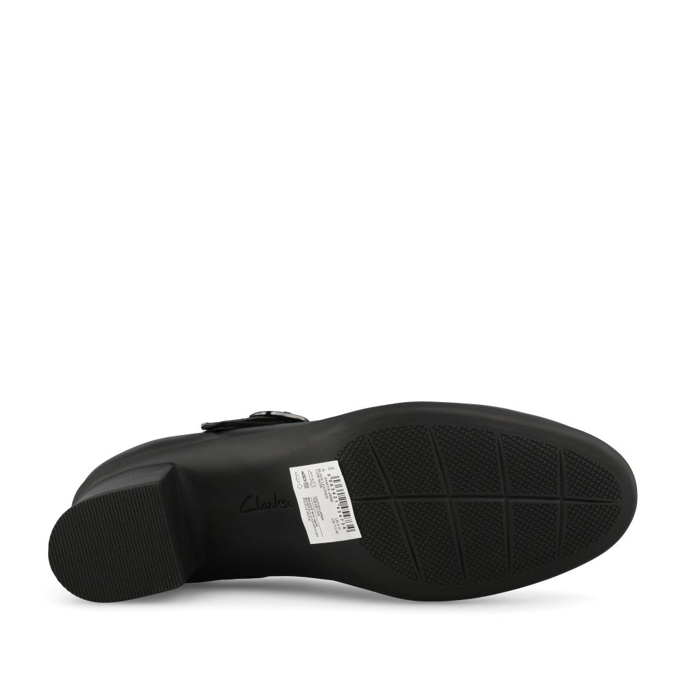 Clarks Ladies Shaya Jane Leather D-fit Shoe In Black
