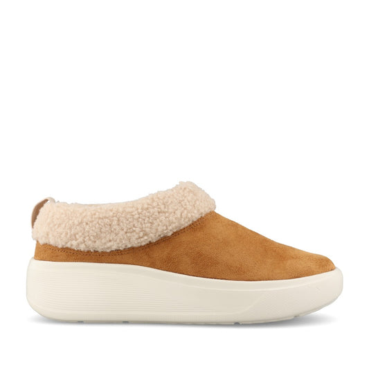 Clarks Ladies Solevana Cozy Textile D-fit Shoe In Tan
