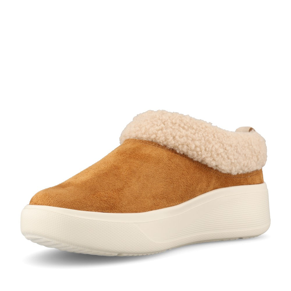 Clarks Ladies Solevana Cozy Textile D-fit Shoe In Tan